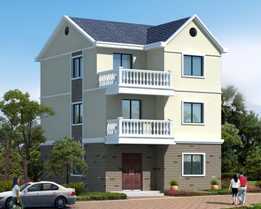 AT1777三层简洁实用农村自建房屋设计全套施工图纸7.7mX10.8m